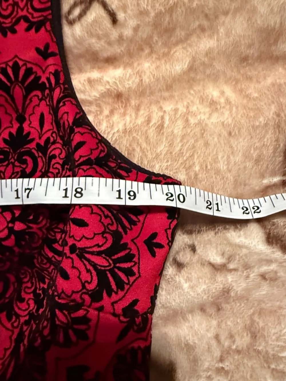 π€MADISON LEIGH RED BLK SLEEVELESS DAMASK FIT N FLARE DRESS SIZE 16π€ - Picture 7 of 10
